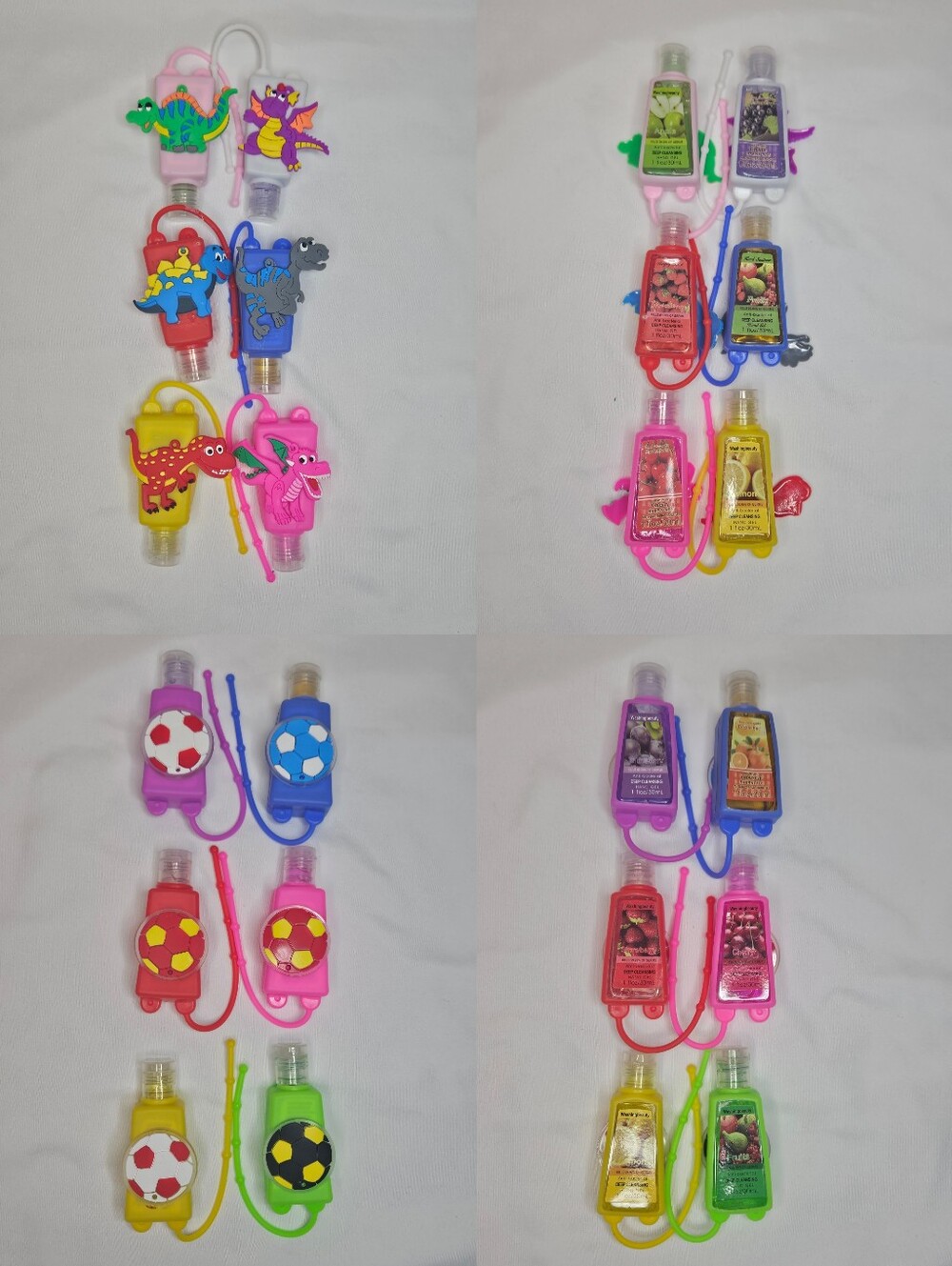 Pick 2 Hand Sanitizers with Holders NEW Soccer & Dinosaur Designs | Travel Size